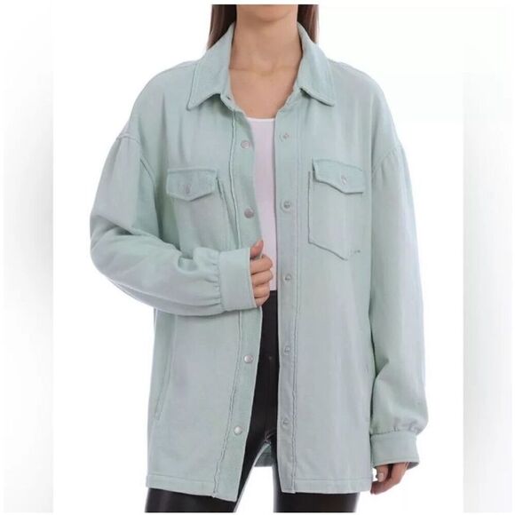 Avec Les Filles Seafoam green French‎ Terry Pigment Dyed Shacket size M BIN R - Picture 1 of 8